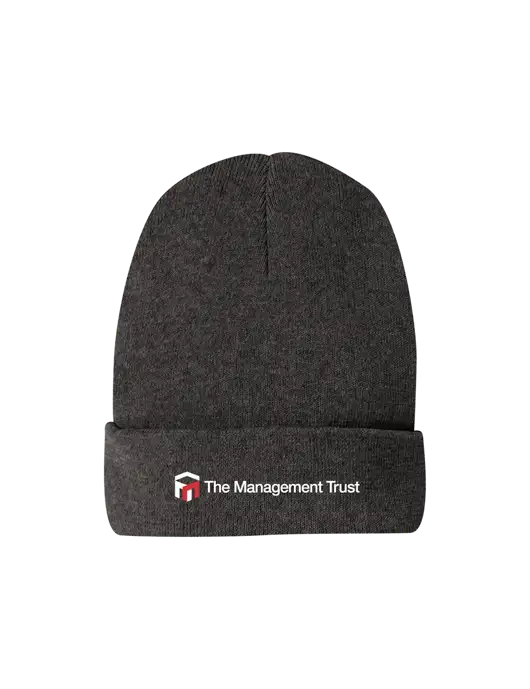 Recycled Charcoal Heather Beanie w/The Management Trust Logo