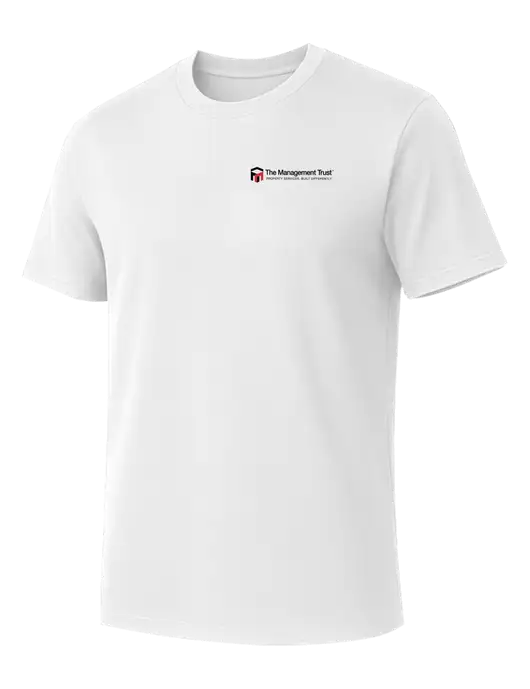 Allmade Bright White Organic Cotton Tee w/The Management Trust Logo