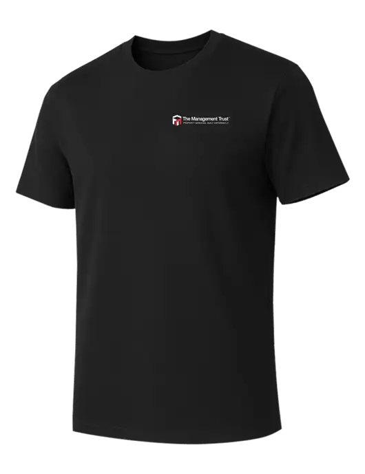 Allmade Deep Black Organic Cotton Tee w/The Management Trust Logo