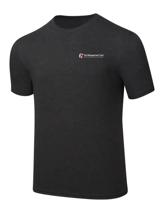 Simply Soft Black Frost 4.5oz  Poly/Combed Ring Spun Cotton T-Shirt w/The Management Trust Logo