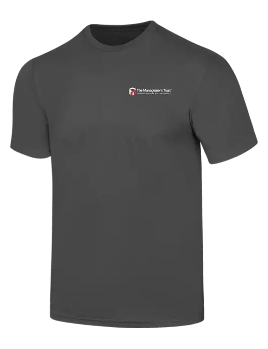 Simply Soft Charcoal 4.5oz  Poly/Combed Ring Spun Cotton T-Shirt w/The Management Trust Logo