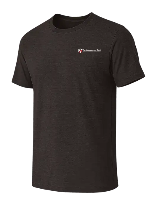 BELLA+CANVAS Dark Grey Heather CVC Short Sleeve Tee w/The Management Trust Logo
