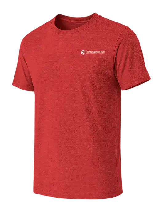 BELLA+CANVAS Heather Red CVC Short Sleeve Tee w/The Management Trust Logo
