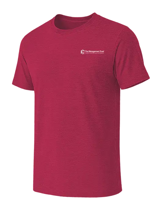BELLA+CANVAS Heather Raspberry CVC Short Sleeve Tee w/The Management Trust Logo