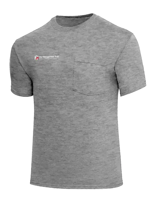 Core Blend Medium Grey Heather Pocket T-Shirt w/The Management Trust Logo