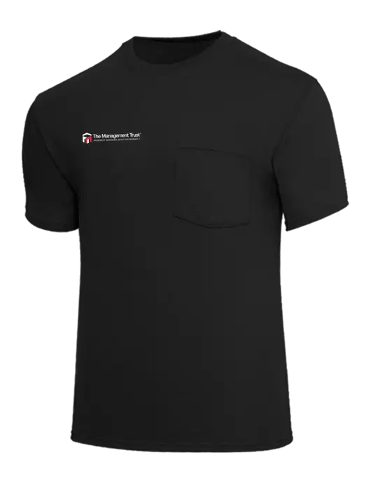 Core Blend Black Pocket T-Shirt w/The Management Trust Logo