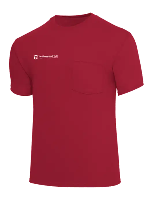 Core Blend Red Pocket T-Shirt w/The Management Trust Logo