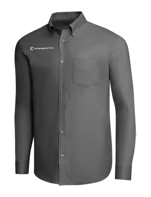 Brooks Brothers Dark Grey Wrinkle-Free Stretch Pinpoint Shirt w/The Management Trust Logo