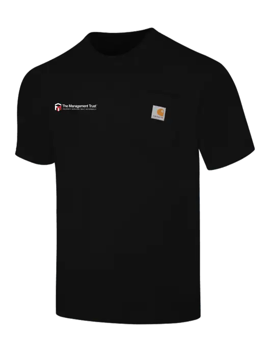 Carhartt Workwear Black Pocket Short Sleeve T-Shirt w/The Management Trust Logo