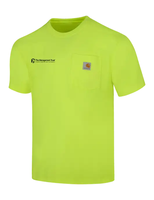 Carhartt Workwear Safety Yellow Pocket Short Sleeve T-Shirt w/The Management Trust Logo
