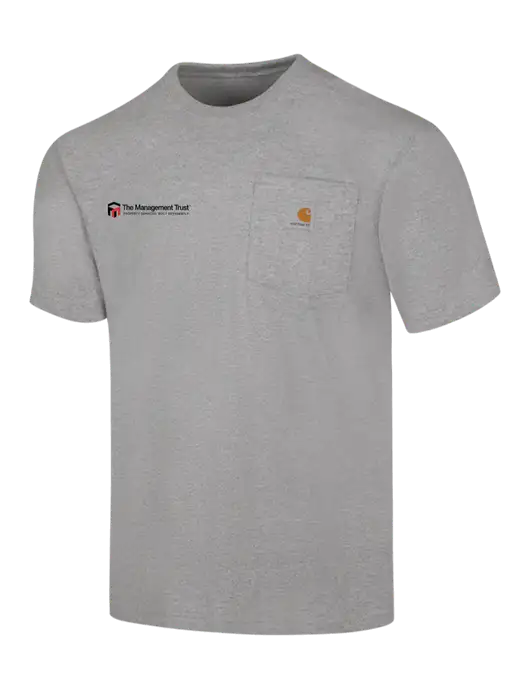 Carhartt Workwear Light Grey Heather Pocket Short Sleeve T-Shirt w/The Management Trust Logo