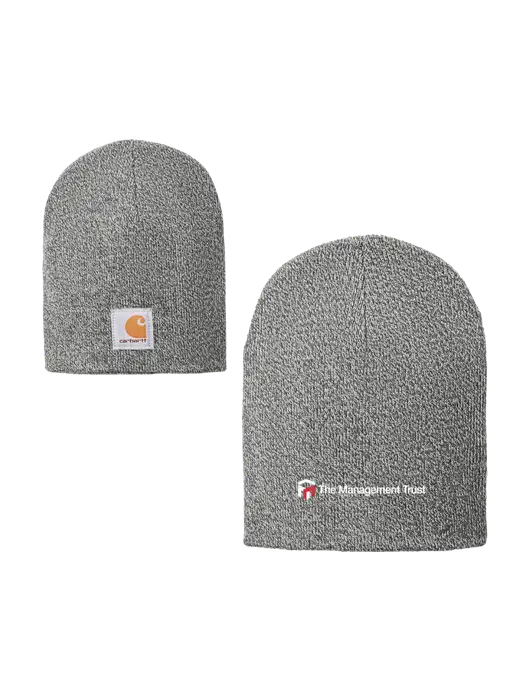 Carhartt Medium Grey Heather Acrylic Knit Hat w/The Management Trust Logo