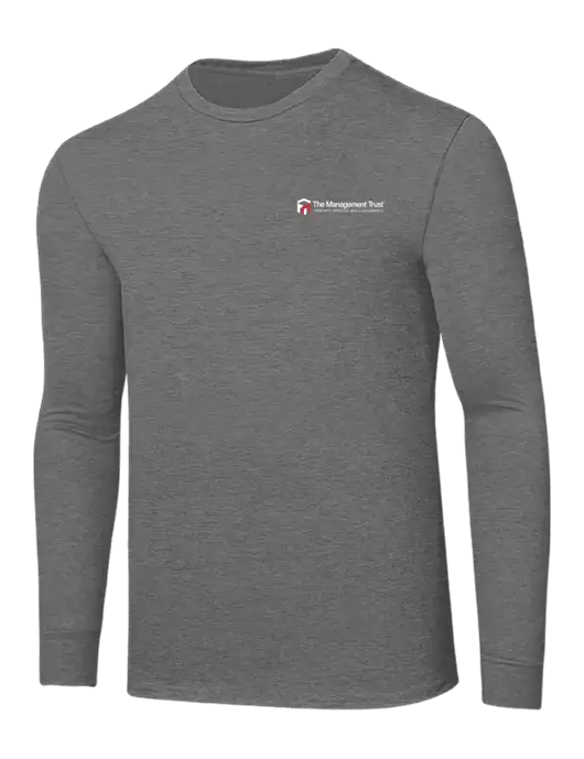 Core Blend Medium Grey Heather Long Sleeve Tee w/The Management Trust Logo