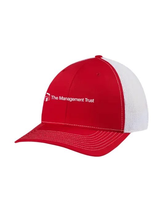 Richardson Adjustable Snapback Original 112 Trucker Cap Red w/White Mesh w/The Management Trust Logo