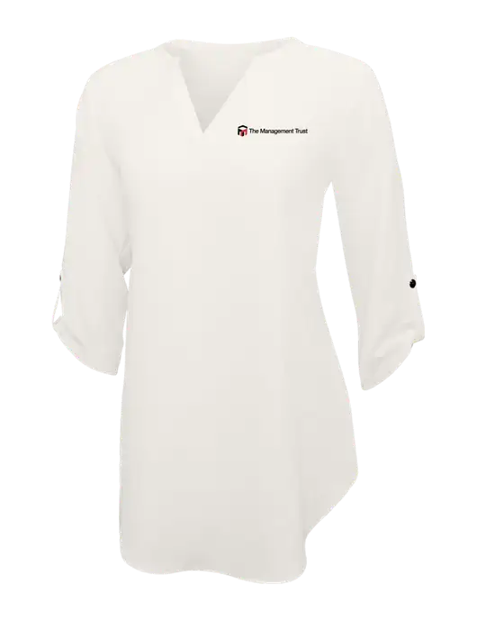 Ivory Womens 3/4 Sleeve Tunic Blouse w/The Management Trust Logo