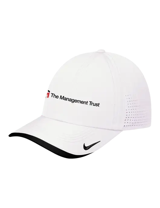 Nike White/Black Dri-FIT Perforated Performance Cap w/The Management Trust Logo