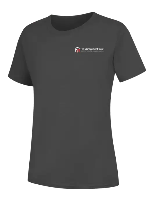 Womens Charcoal Core Blend Tee w/The Management Trust Logo