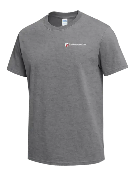 Medium Grey Heather Heavyweight 6.1 oz T-Shirt w/The Management Trust Logo