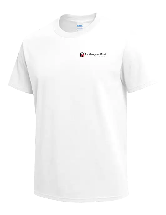 White Heavyweight 6.1 oz T-Shirt w/The Management Trust Logo