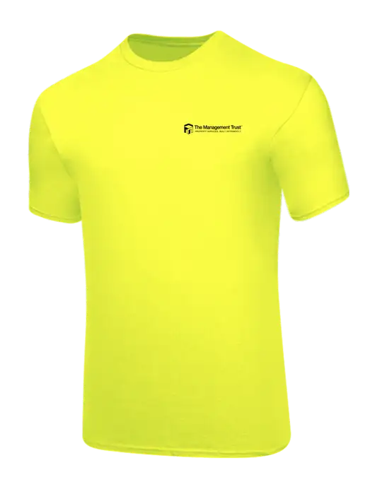 Core Blend Safety Yellow T-Shirt w/The Management Trust Logo
