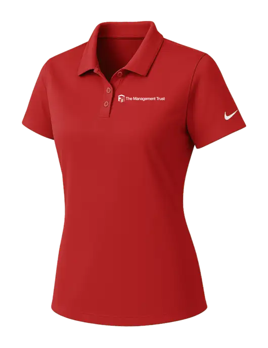 Nike Womens Red Dry Essential Solid Polo w/The Management Trust Logo
