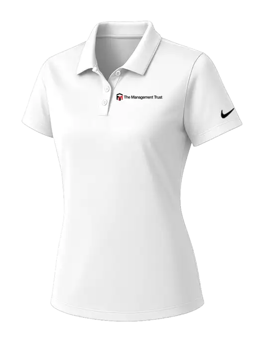 Nike Womens White Dry Essential Solid Polo w/The Management Trust Logo