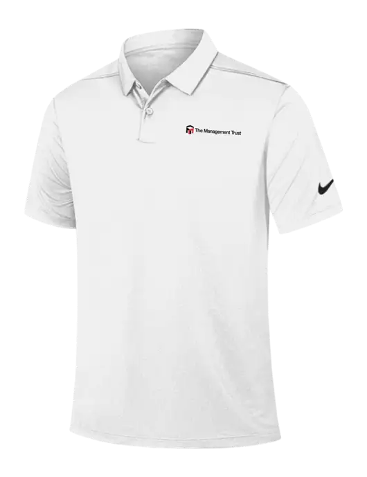 Nike White Dry Essential Solid Polo w/The Management Trust Logo