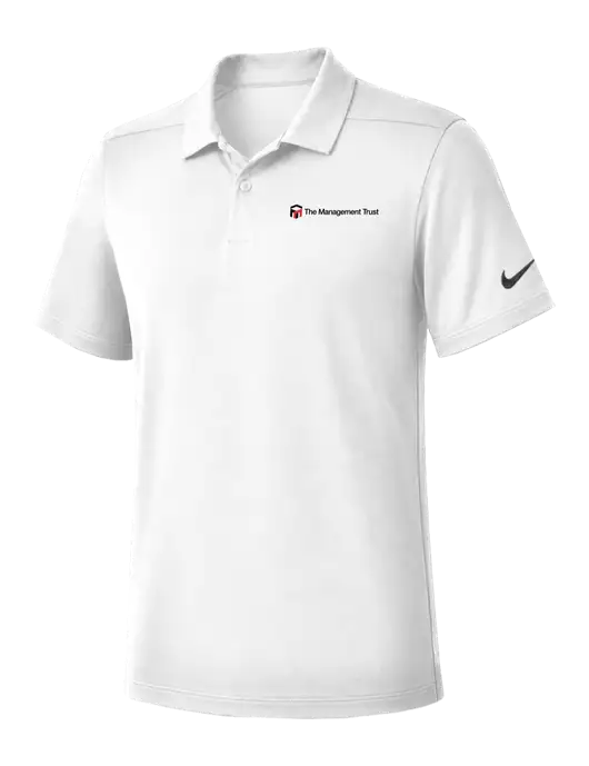 Nike White Dry Essential Solid Polo w/The Management Trust Logo