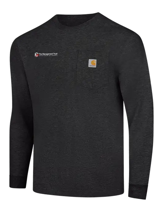Carhartt Dark Grey Heather Workwear Pocket Long Sleeve T-Shirt w/The Management Trust Logo
