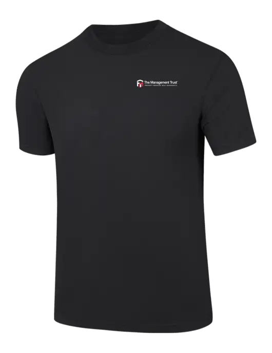 Comfort Colors 6.1 oz Black Heavyweight Ring Spun T-Shirt w/The Management Trust Logo