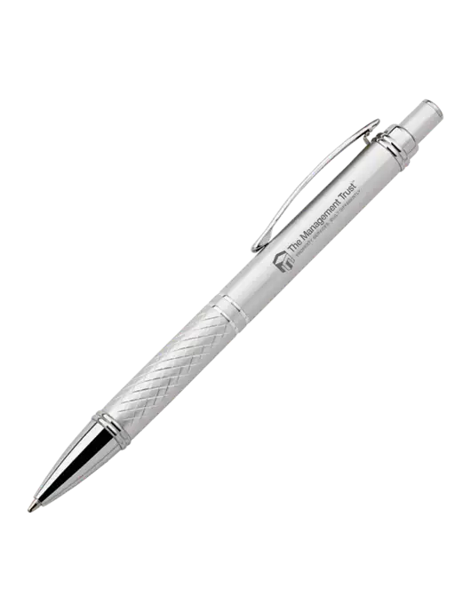 Silver Stellar Scribe Pen - Black Ink w/The Management Trust Logo