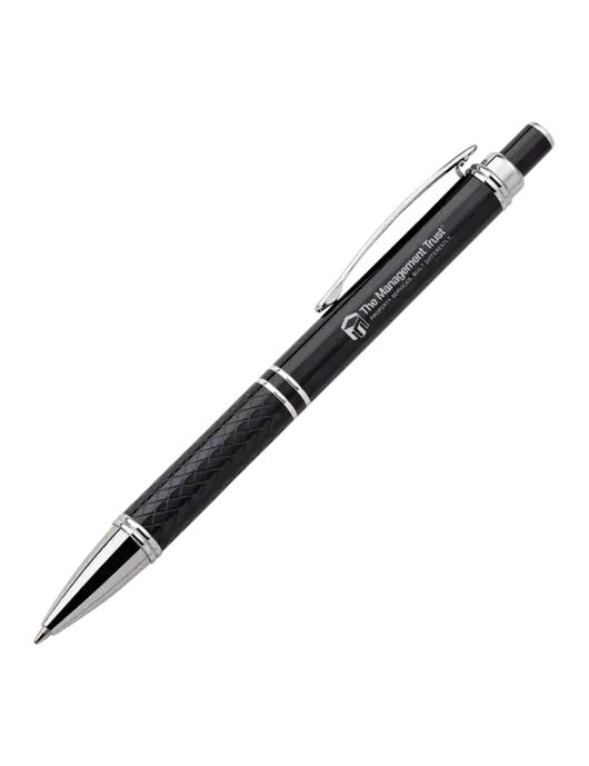 Black Stellar Scribe Pen - Black Ink w/The Management Trust Logo