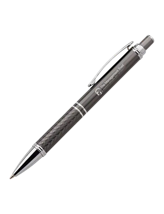 Dark Grey Stellar Scribe Pen - Black Ink w/The Management Trust Logo