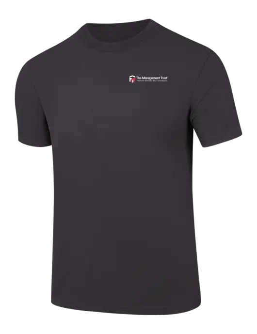 Comfort Colors 6.1 oz Dark Grey Heavyweight Ring Spun T-Shirt w/The Management Trust Logo
