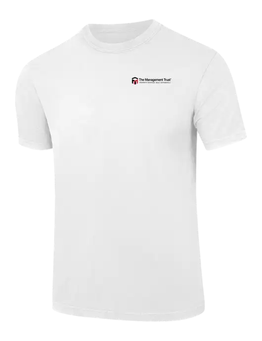 Comfort Colors 6.1 oz White Heavyweight Ring Spun T-Shirt w/The Management Trust Logo
