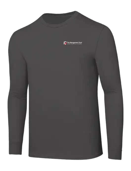 Seriously Soft Dark Grey Long Sleeve T-Shirt w/The Management Trust Logo