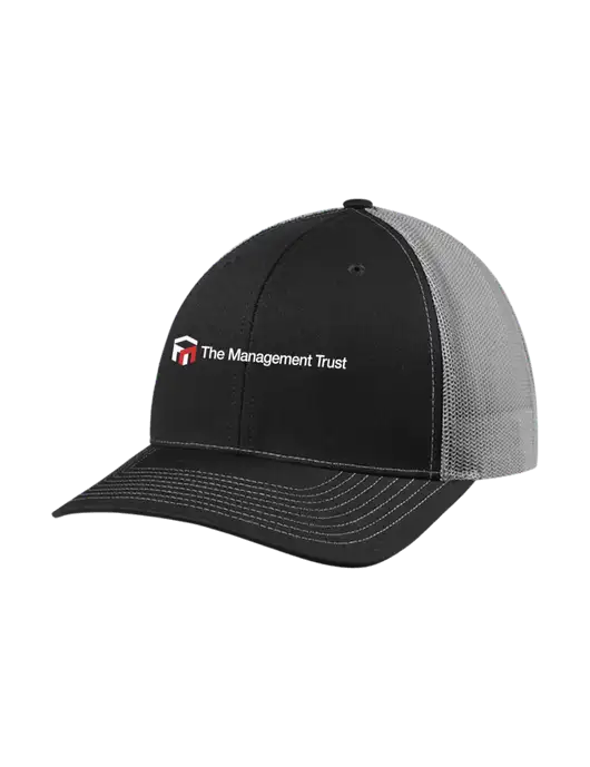 Richardson Adjustable Snapback Original 112 Trucker Cap Black w/Charcoal Mesh w/The Management Trust Logo