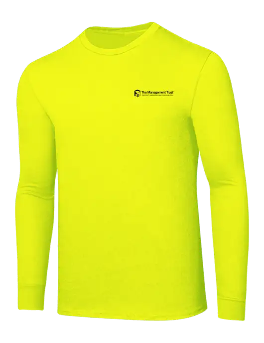 Core Blend Safety Yellow Long Sleeve Tee w/The Management Trust Logo