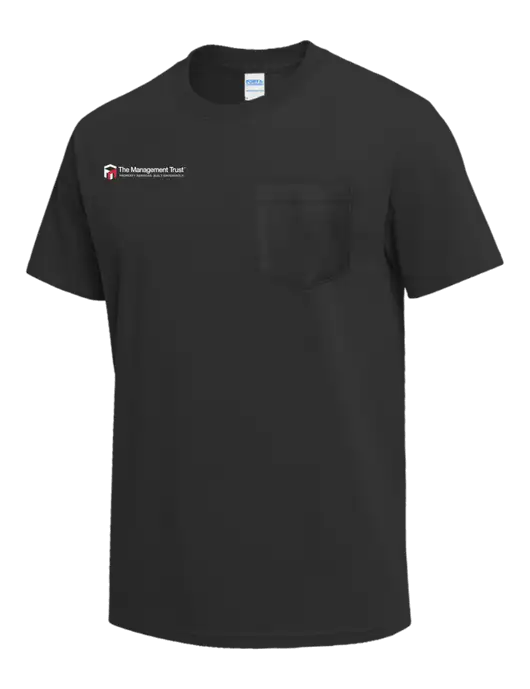 Charcoal Heavyweight 6.1 oz Pocket T-Shirt w/The Management Trust Logo