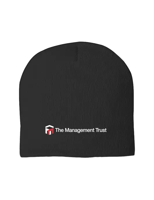 Solid Black Element Knit Beanie w/The Management Trust Logo