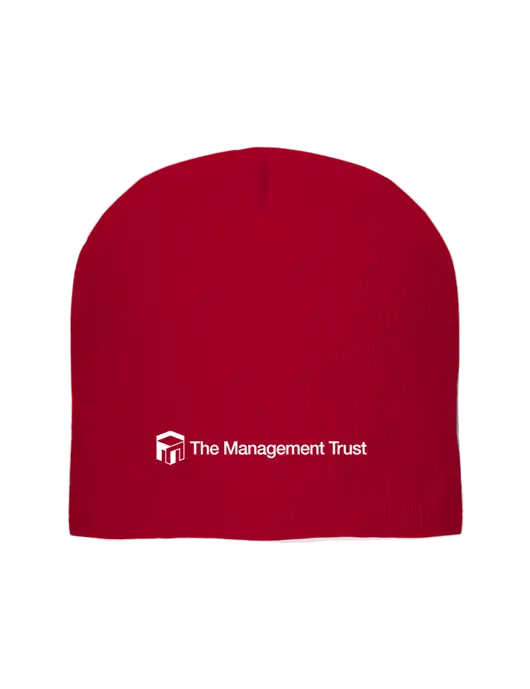 Solid Red Element Knit Beanie w/The Management Trust Logo