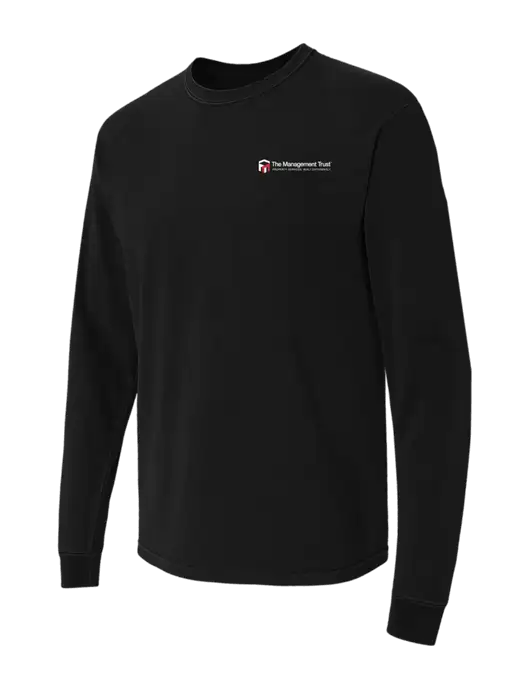 Comfort Colors Garment-Dyed Black Heavyweight Long Sleeve T-Shirt w/The Management Trust Logo