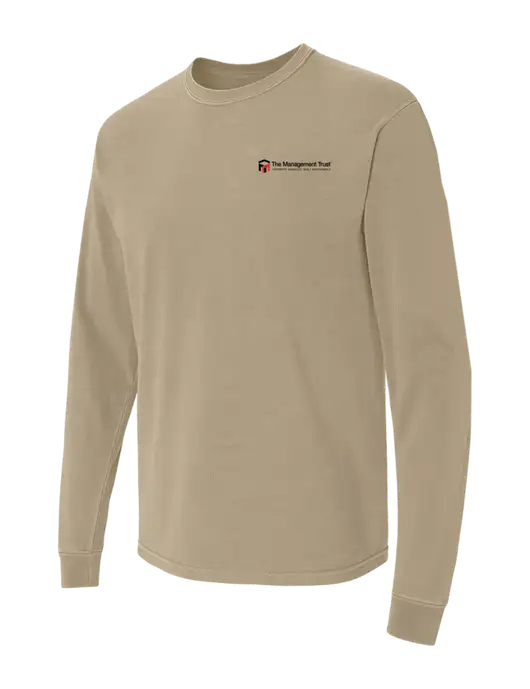 Comfort Colors Garment-Dyed Tan Heavyweight Long Sleeve T-Shirt w/The Management Trust Logo