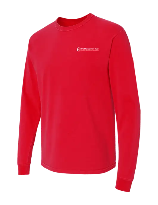 Comfort Colors Garment-Dyed Red Heavyweight Long Sleeve T-Shirt w/The Management Trust Logo