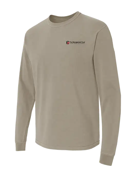 Comfort Colors Garment-Dyed Light Taupe Heavyweight Long Sleeve T-Shirt w/The Management Trust Logo