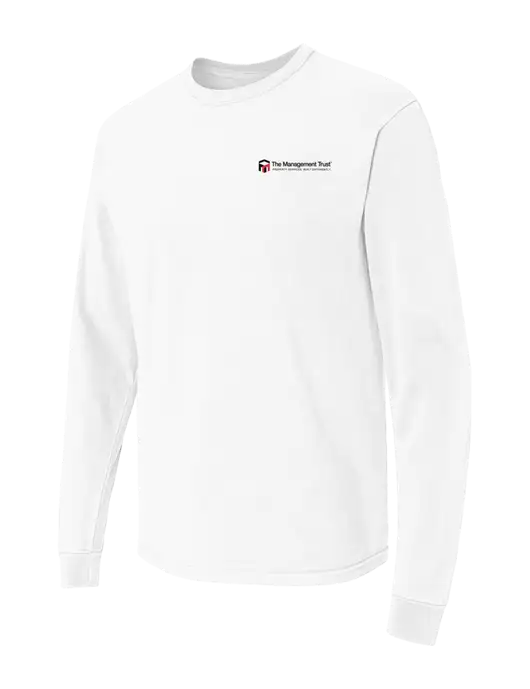 Comfort Colors Garment-Dyed White Heavyweight Long Sleeve T-Shirt w/The Management Trust Logo