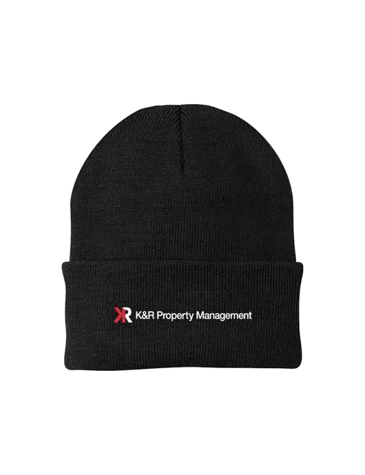 Black Knit Cap w/K&R Property Management Logo
