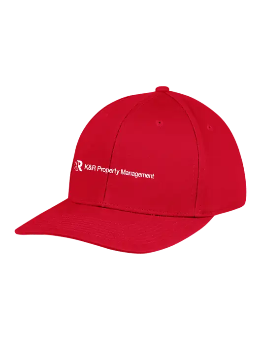 Premium Modern Structured Twill Red Snapback Cap w/K&R Property Management Logo