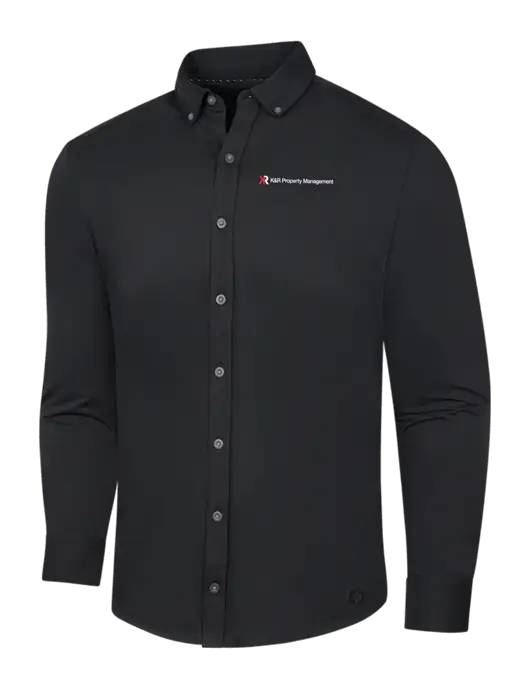 OGIO Blacktop Modern Code Stretch Button-Up Shirt w/K&R Property Management Logo