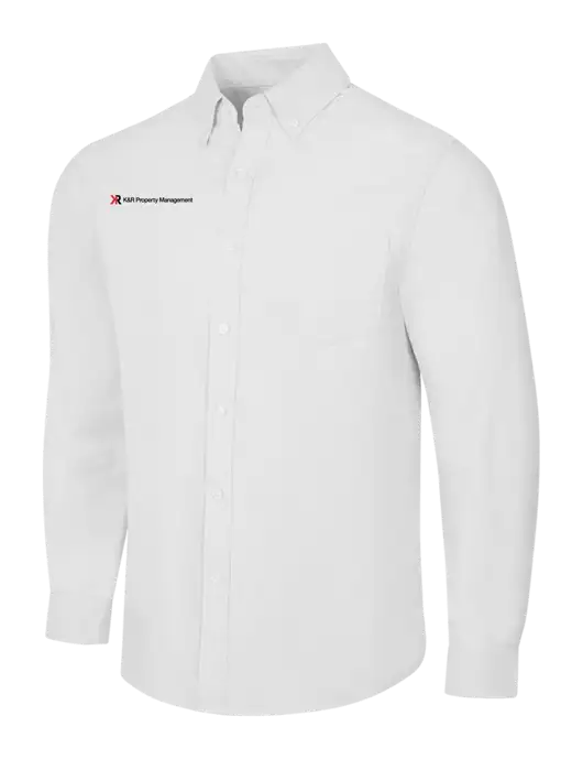 White SuperPro Oxford Shirt w/K&R Property Management Logo